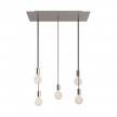 5-light pendant lamp with 675 mm rectangular XXL Rose-One, featuring fabric cable and metal finishes