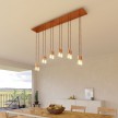 6-light pendant lamp with 675 mm rectangular XXL Rose-One, featuring fabric cable and metal finishes