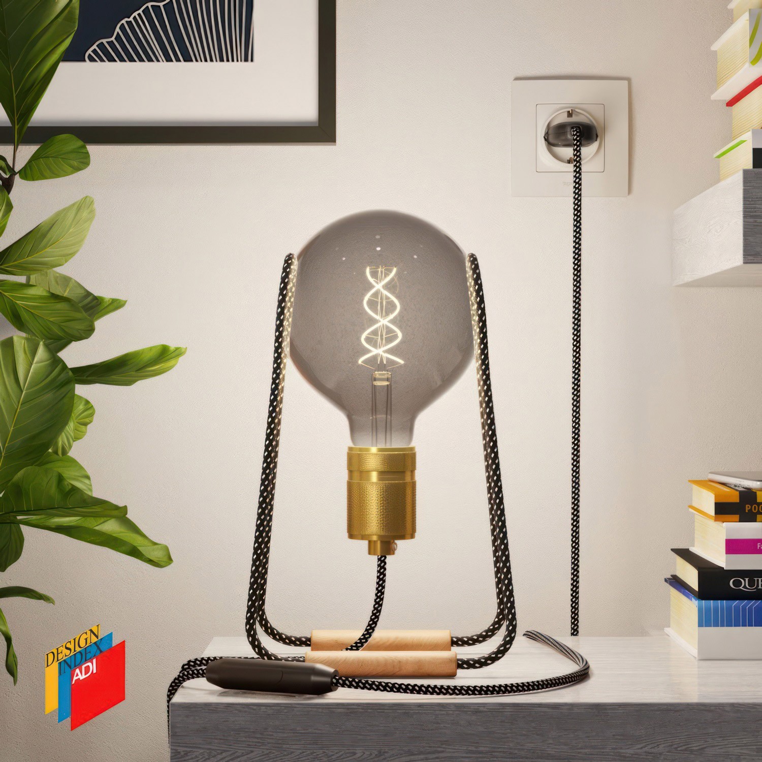 Taché Elegant, table lamp complete with a fabric cable, switch and two-pin plug