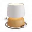 Lámpara de sobremesa de cerámica Coppa con pantalla Athena, completa con cable textil, interruptor y clavija inglesa