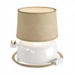 Lámpara de sobremesa de cerámica Coppa con pantalla Athena, completa con cable textil, interruptor y clavija inglesa