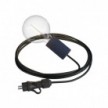 Snake Eiva Elegant. Lámpara de exterior portátil con cable textil de 5 m, portalámparas IP65 resistente al agua y enchufe