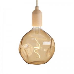 Pendant light Made in Italy complete with fabric cable and wood finishingingings