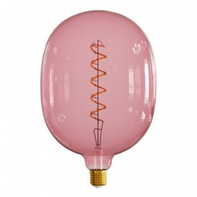 Bombilla LED XXL Egg Serie Pastel, Berry Red filamento espiral 5W 230Lm E27 1800K Regulable