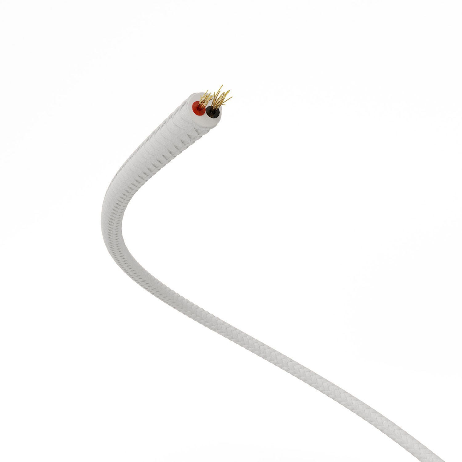 Cable de alimentación Extra Low Voltage revestido de tejido efecto seda Blanco RM01 - 50 m