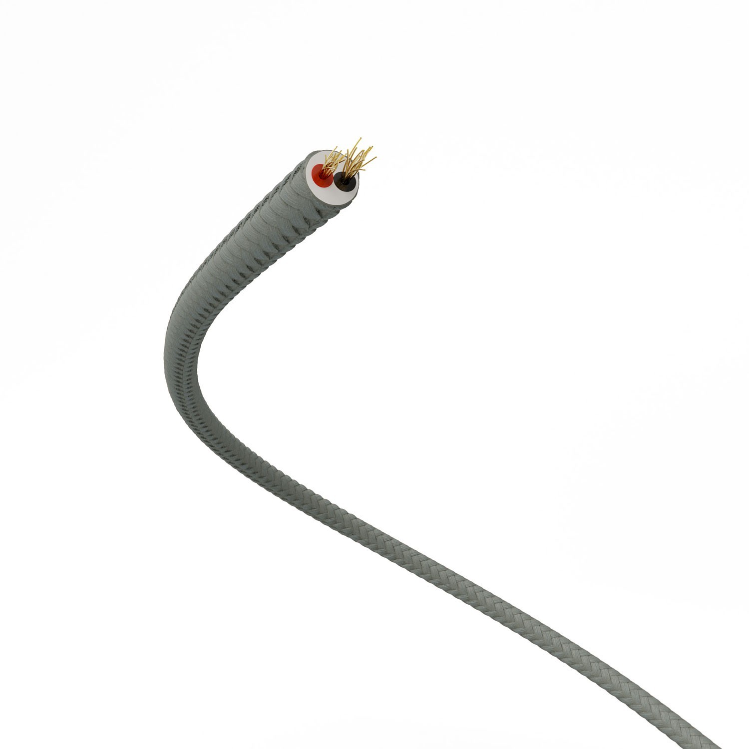 Cable de alimentación Extra Low Voltage revestido de tejido efecto seda Gris RM03 - 50 m
