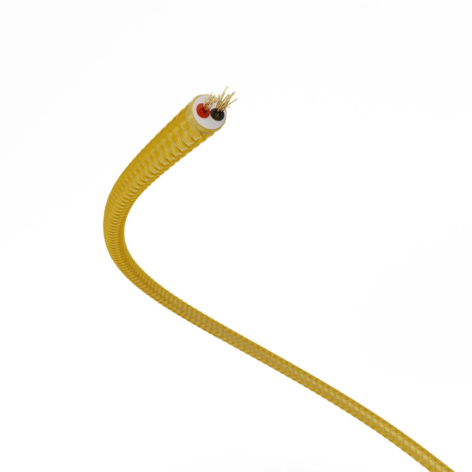 Cable de alimentación Extra Low Voltage revestido de tejido efecto seda Oro RM05 - 50 m