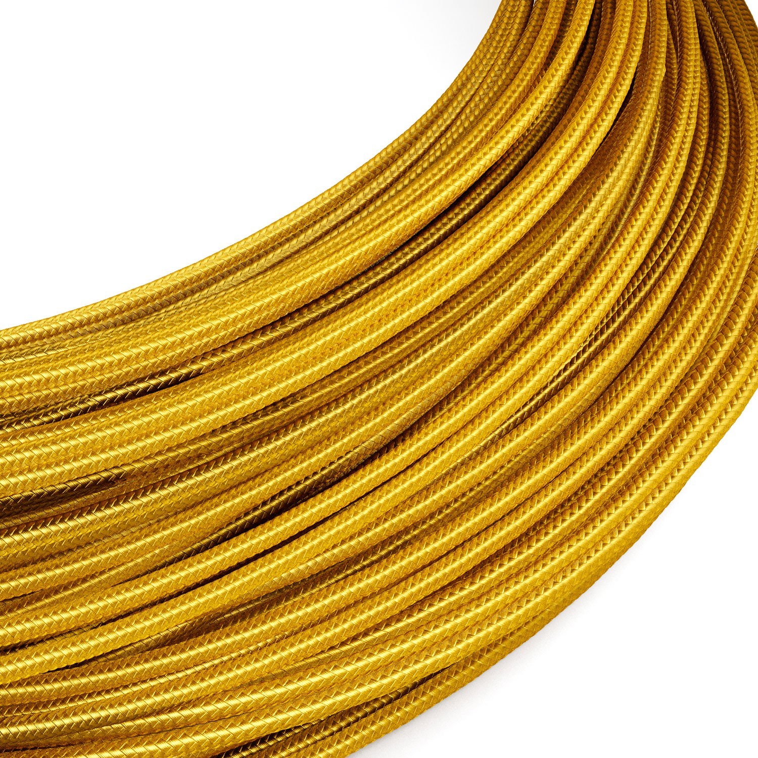 Cable de alimentación Extra Low Voltage revestido de tejido efecto seda Oro RM05 - 50 m