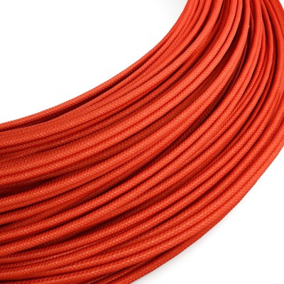 Extra Low Voltage power cable coated in silk effect fabric Red RM09 - 50 m