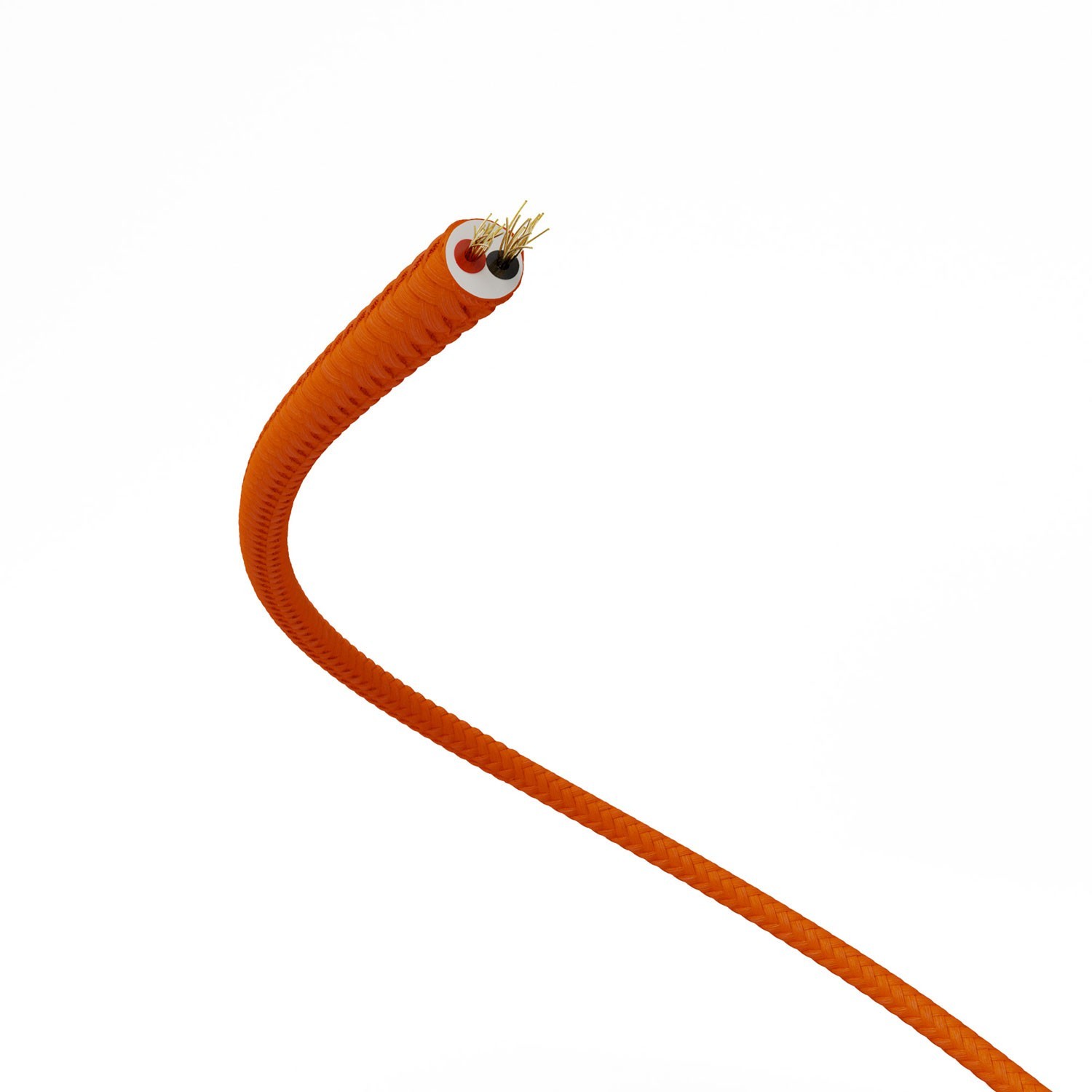 Cable de alimentación Extra Low Voltage revestido de tejido efecto seda Naranja RM15 - 50 m