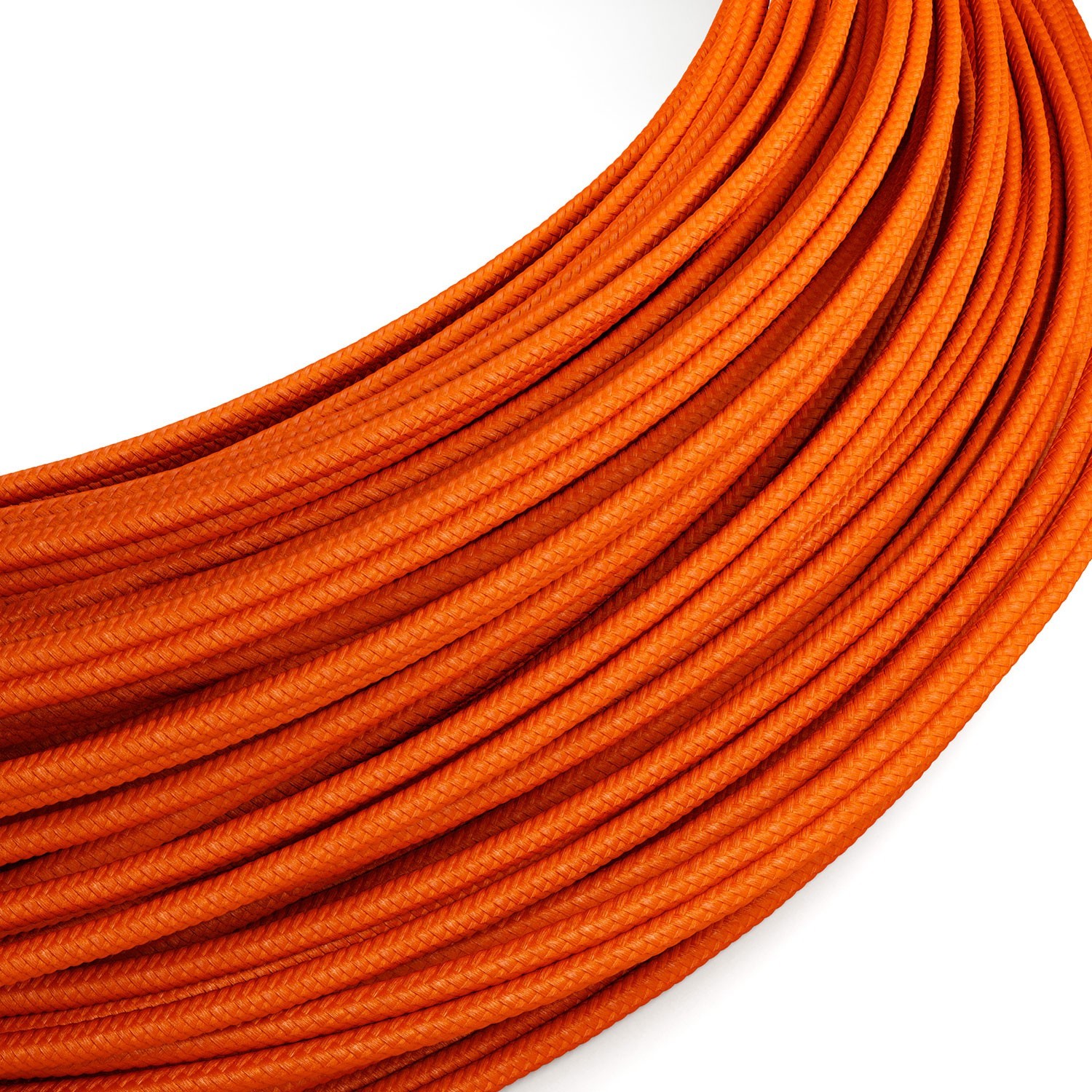 Extra Low Voltage power cable coated in silk effect fabric Orange RM15 - 50 m