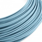 Cable de alimentación Extra Low Voltage revestido de tejido efecto seda Azul claro RM17 - 50 m