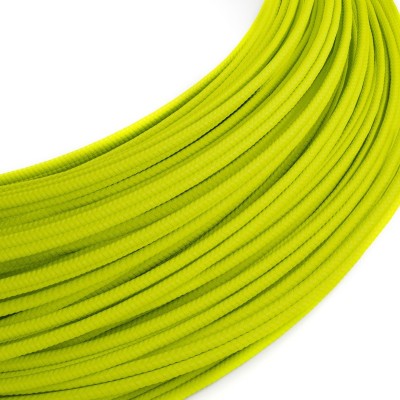Extra Low Voltage power cable coated in silk effect fabric Yellow Fluo RF10 - 50 m