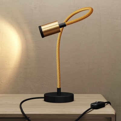Lámpara de mesa articulada Table Flex GU1d0 con mini foco LED y enchufe de 2 polos
