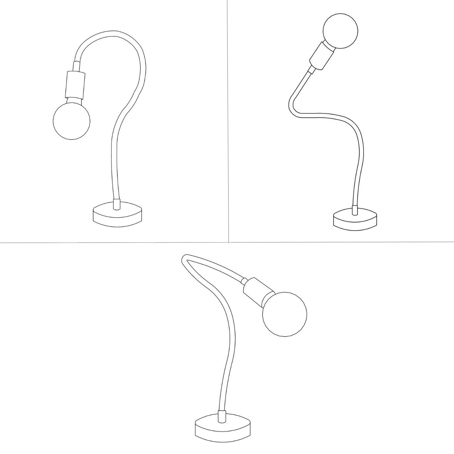 Table Flex flexible table lamp providing diffused light with UK plug