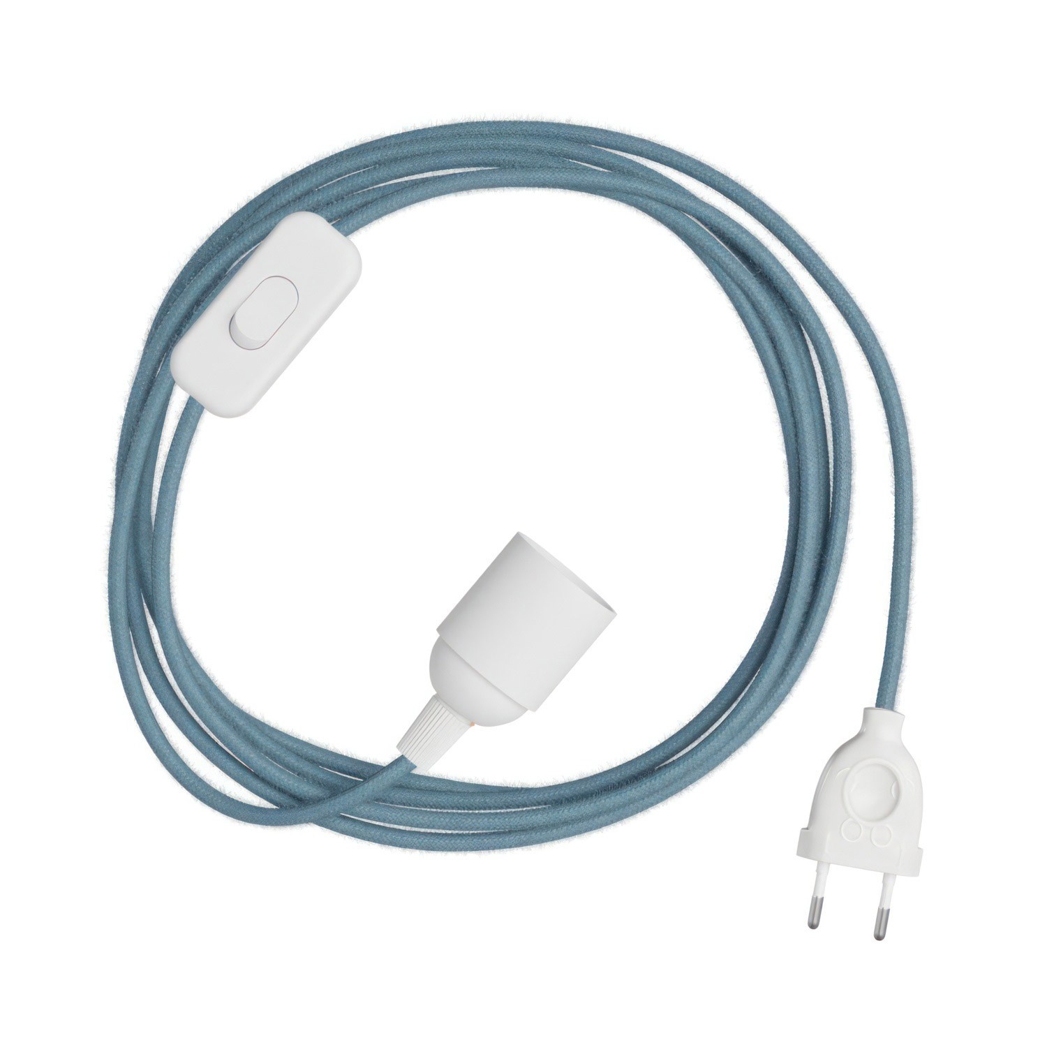 SnakeBis - Juego de cables con portalámparas, cable textil de color y enchufe de 2 clavijas
