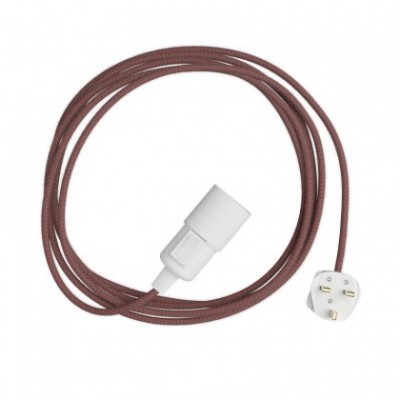 Snake Zig-Zag - Lámpara enchufable con cable de tela efecto Zig-Zag y enchufe del Reino Unido