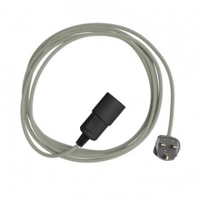 Snake Zig-Zag - Lámpara enchufable con cable de tela efecto Zig-Zag y enchufe del Reino Unido