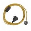 SnakeBis Twisted for lampshade - Juego de cables con portalámparas, cable trenzado de tela y enchufe del Reino Unido