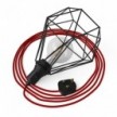 Lámpara de mesa Snake - Lámpara enchufable con pantalla de jaula Diamond y enchufe UK