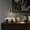 Lámpara de mesa Snake - Lámpara enchufable con pantalla de jaula Diamond y enchufe UK