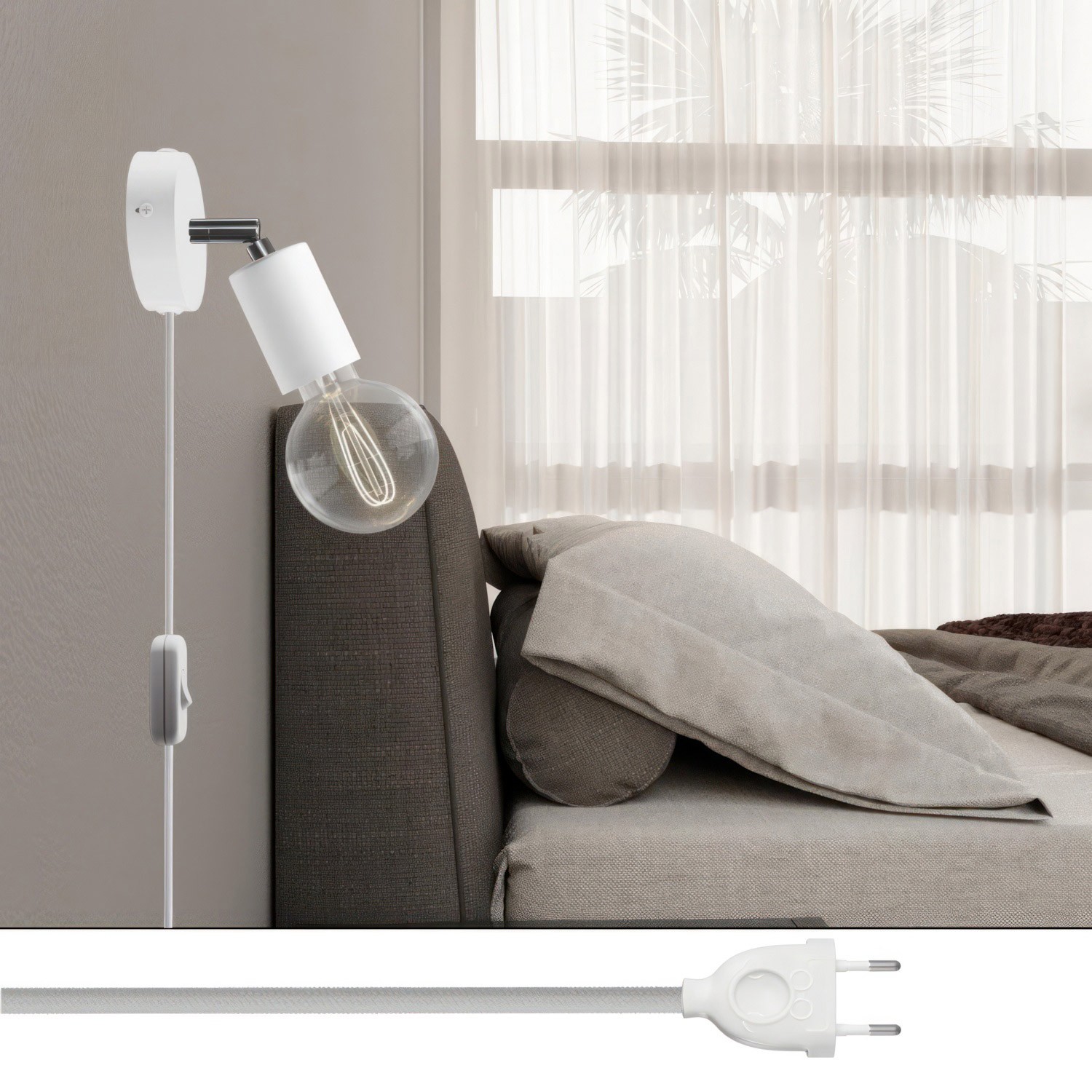 Spostaluce Lamp adjustable metal Joint with two-pin plug