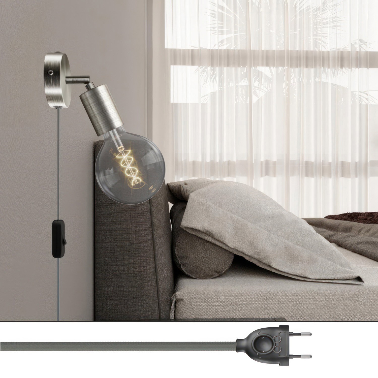 Spostaluce Lamp adjustable metal Joint with two-pin plug