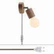 Spostaluce Lámpara orientable Articulación de madera con clavija de 2 polos