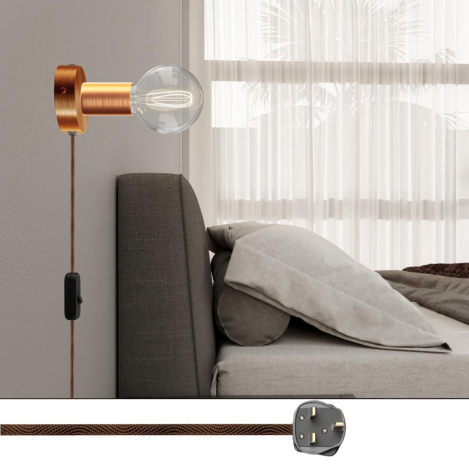 Spostaluce metal Lamp with UK plug