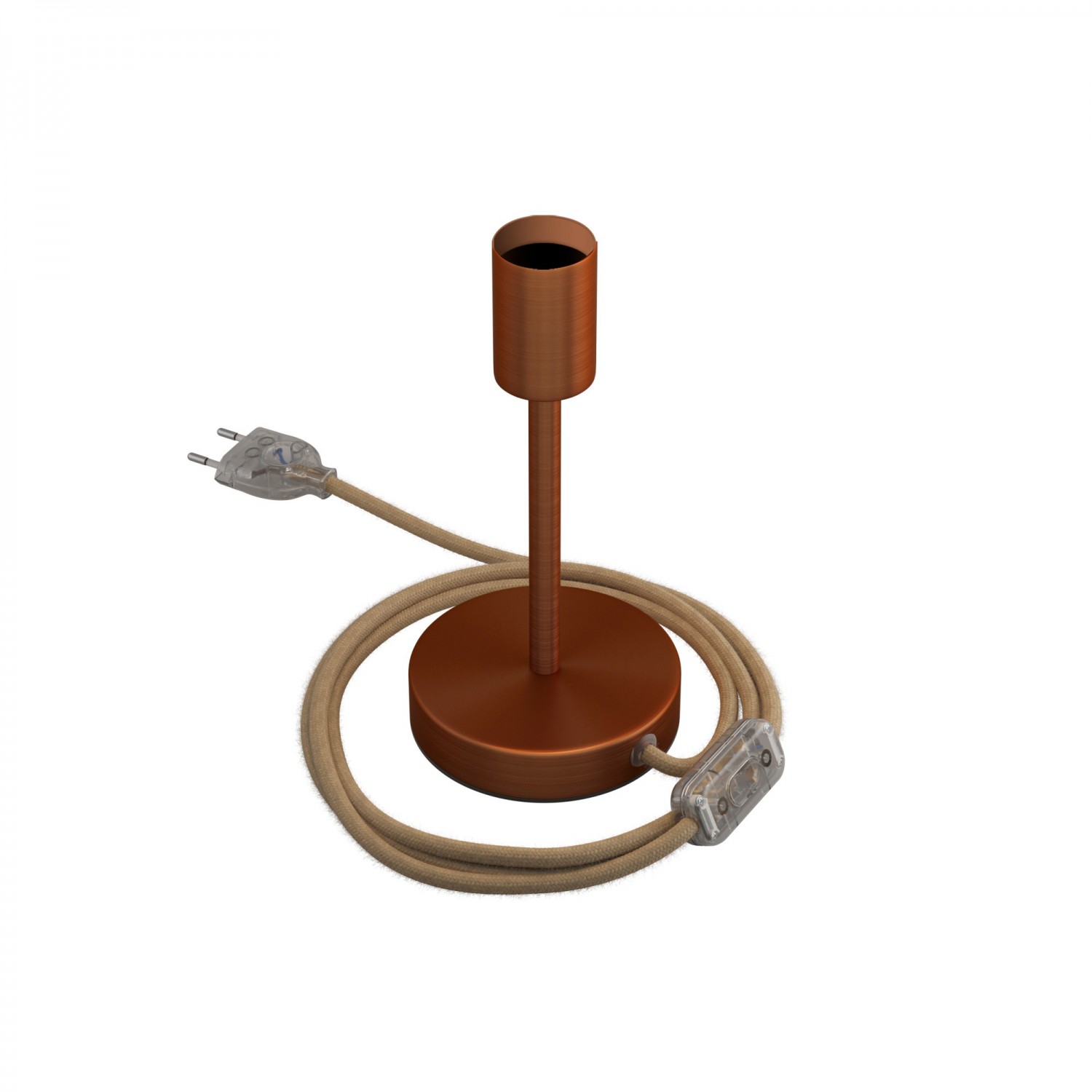 Alzaluce - Lámpara de mesa de metal con clavija de 2 polos