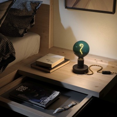 Posaluce - Leather Table Lamp with UK plug