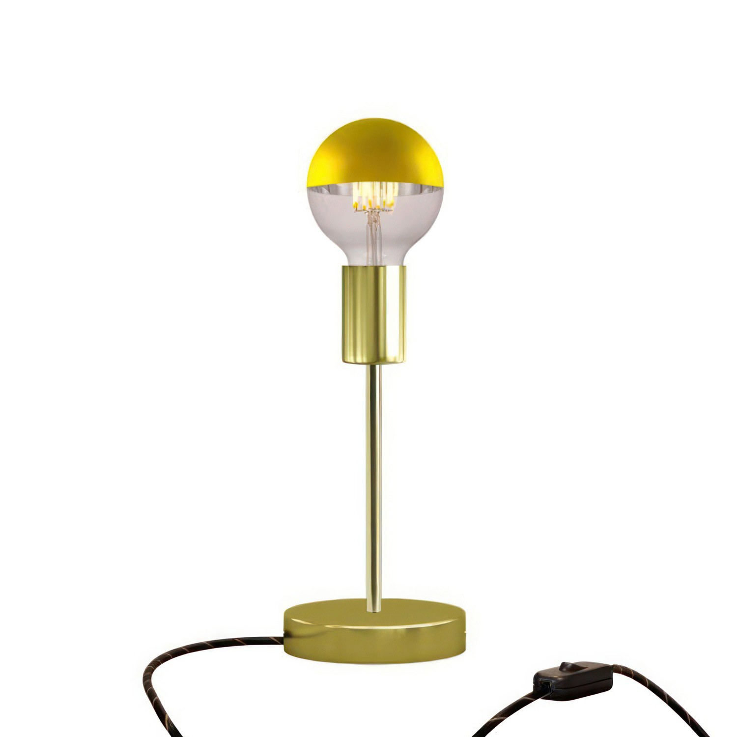 Lámpara de mesa metálica Alzaluce Half Cup con clavija de 2 polos