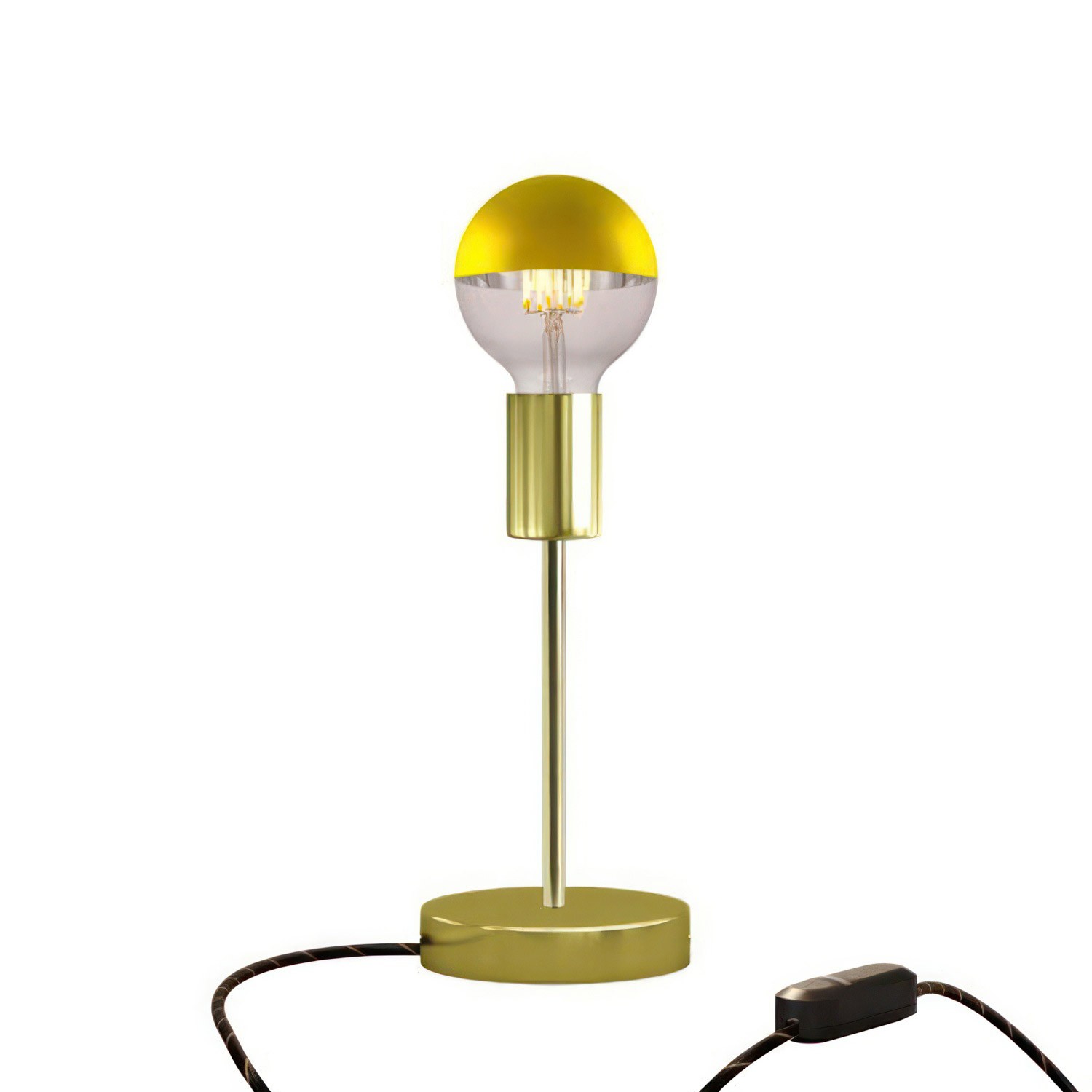 Lámpara de mesa metálica Alzaluce Half Cup con clavija de 2 polos