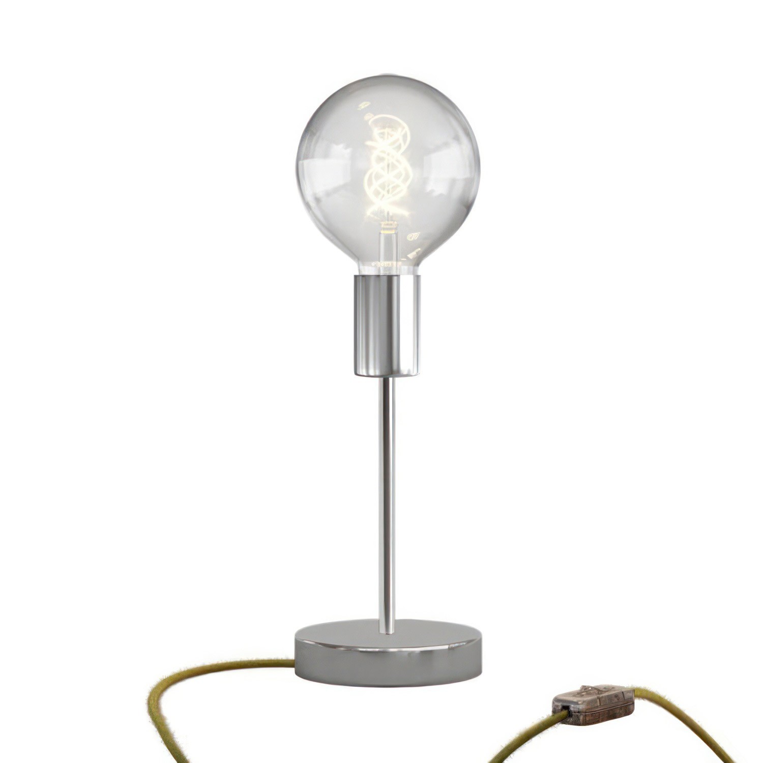 Lámpara de mesa metálica Alzaluce Globo con clavija de 2 polos
