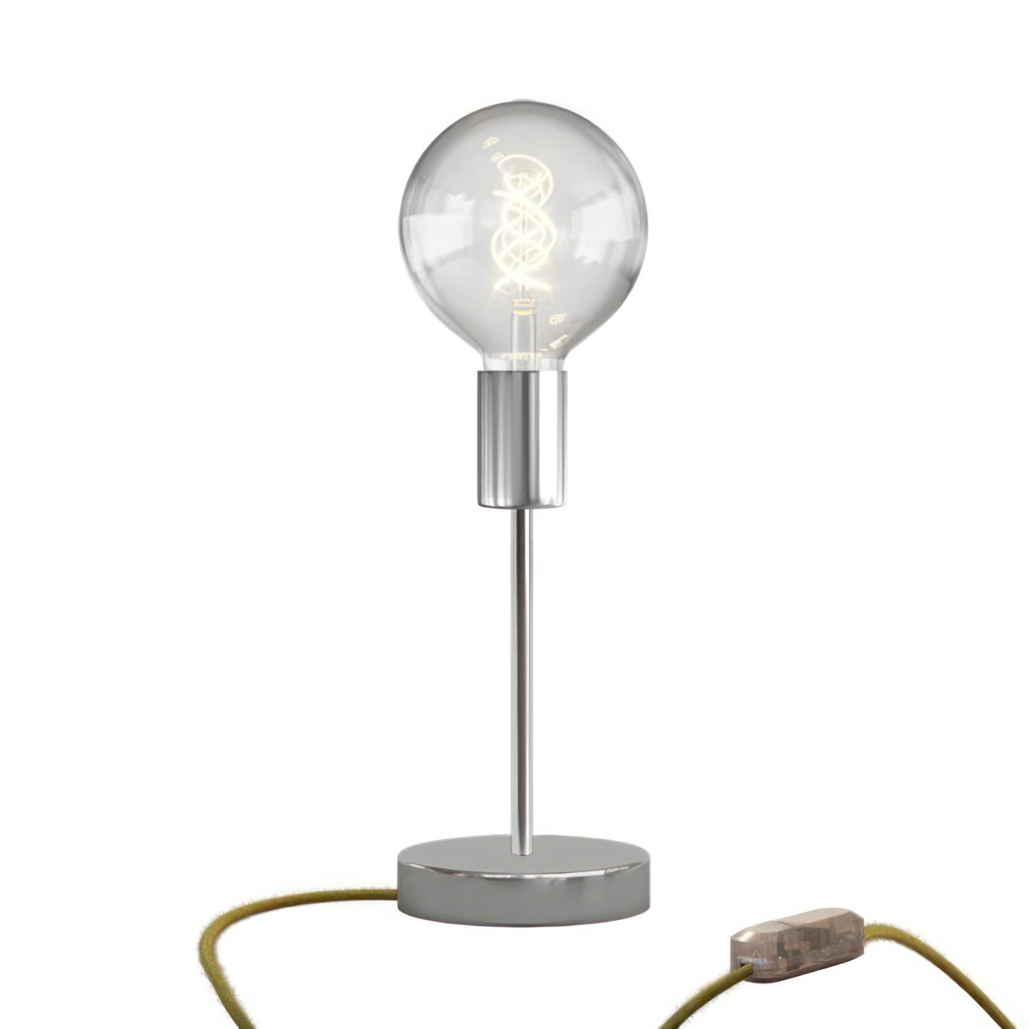 Lámpara de mesa metálica Alzaluce Globo con clavija de 2 polos