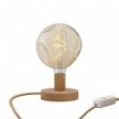 Posaluce Bumped Wooden Table Lamp with UK plug