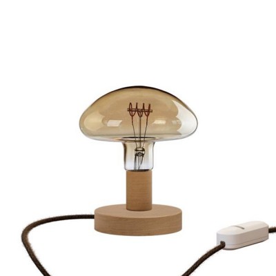Lámpara de mesa de madera Posaluce Mushroom con clavija inglesa