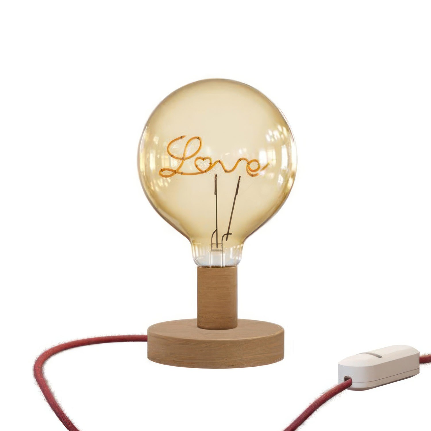 Posaluce Love Wooden Table Lamp with UK plug