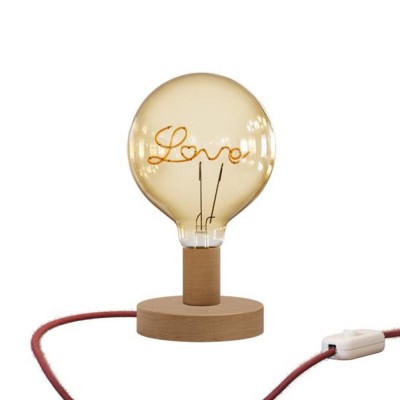 Posaluce Love Wooden Table Lamp with UK plug