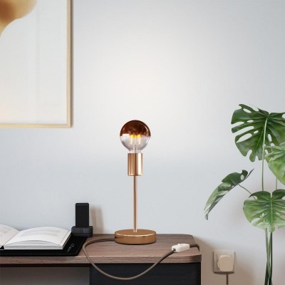 Lámpara de mesa metálica Alzaluce Half Cup con clavija inglesa