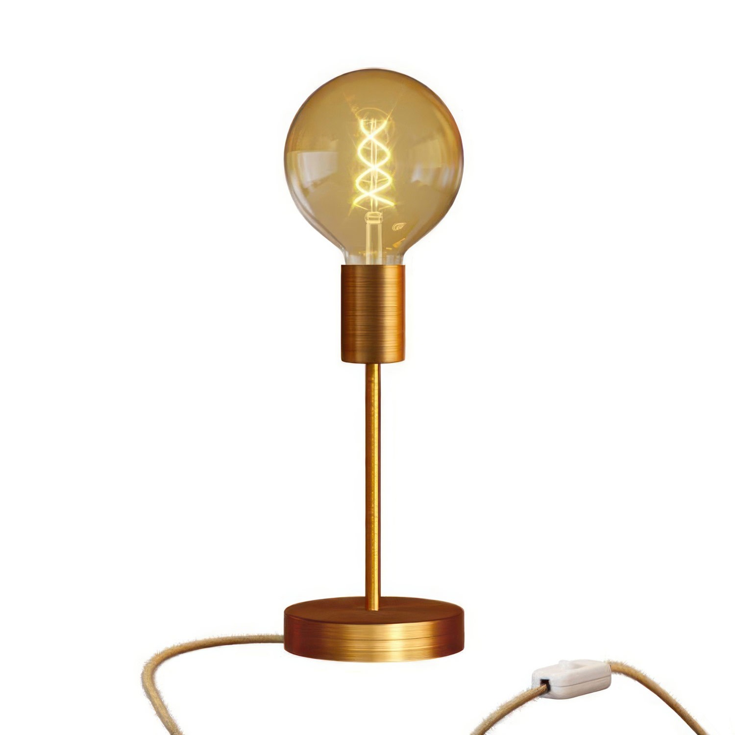 Lámpara de mesa metálica Alzaluce Globo con clavija inglesa