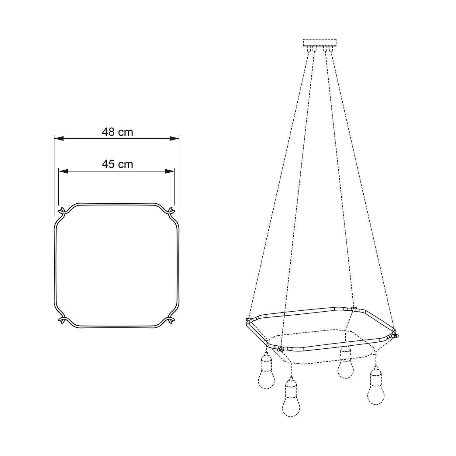 Cage Cuadrada - Estructura para lámparas de araña