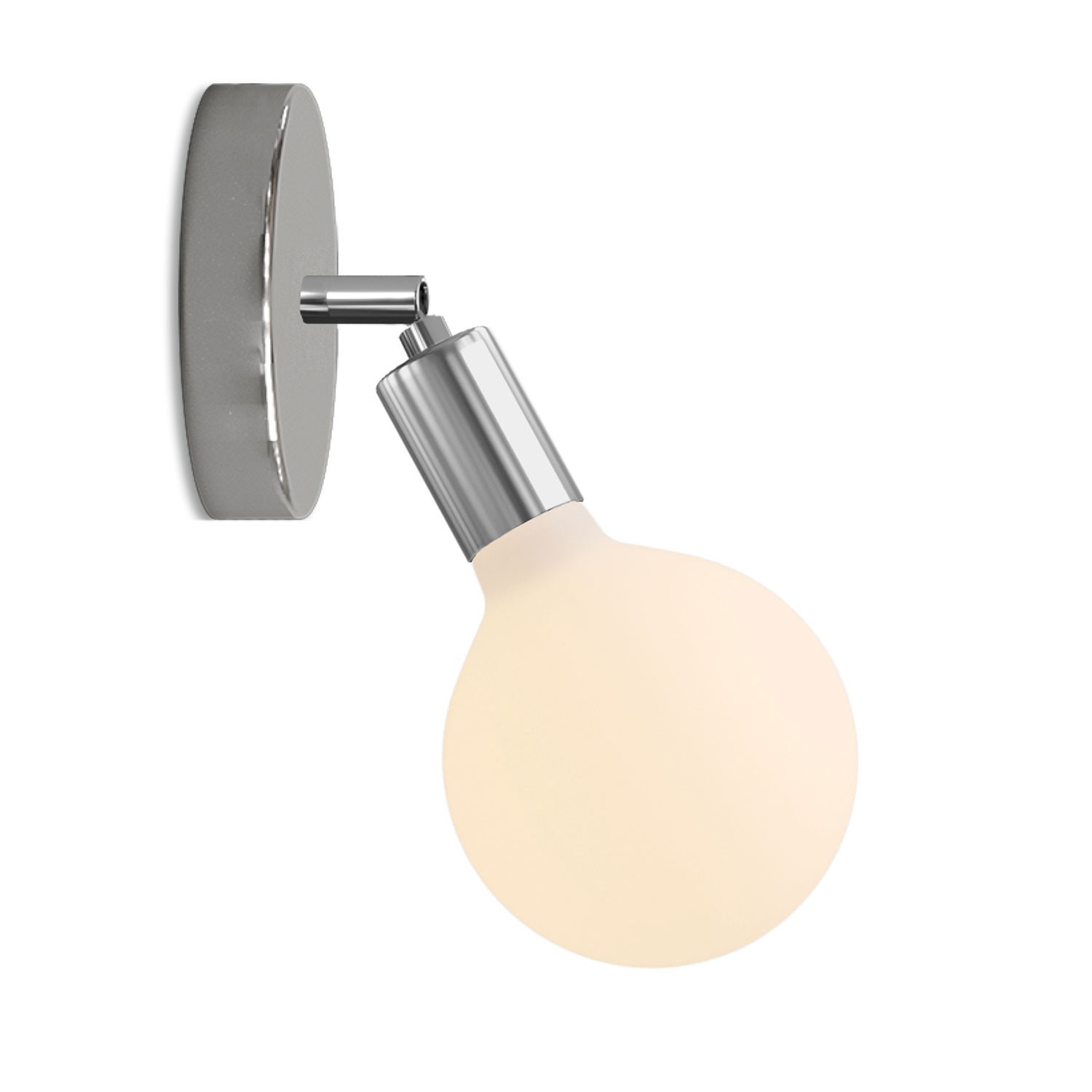 Lámpara Fermaluce Articulación metálica con bombilla Globo Porcelana