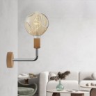 Fermaluce Elle wooden Lamp with Bumped lightbulb