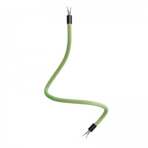 Kit Creative Flex tubo flexible revestido de tejido RM77 verde prado con terminales metálicos