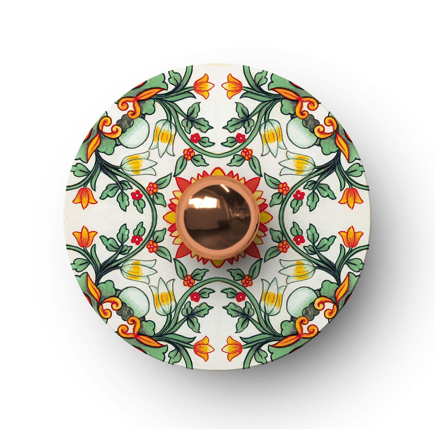 Mini plato Ellepì 'Maioliche' para lámparas de suspensión, aplique y catenaria, diámetro 24 cm - Made in Italy