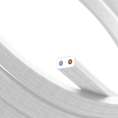 Cable eléctrico para guirnalda revestido en tejido Blanco CM01 - resistente a los rayos UV