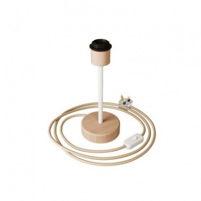 Lámpara de mesa de madera con posibilidad de pantalla - Alzaluce Wood con enchufe inglesa