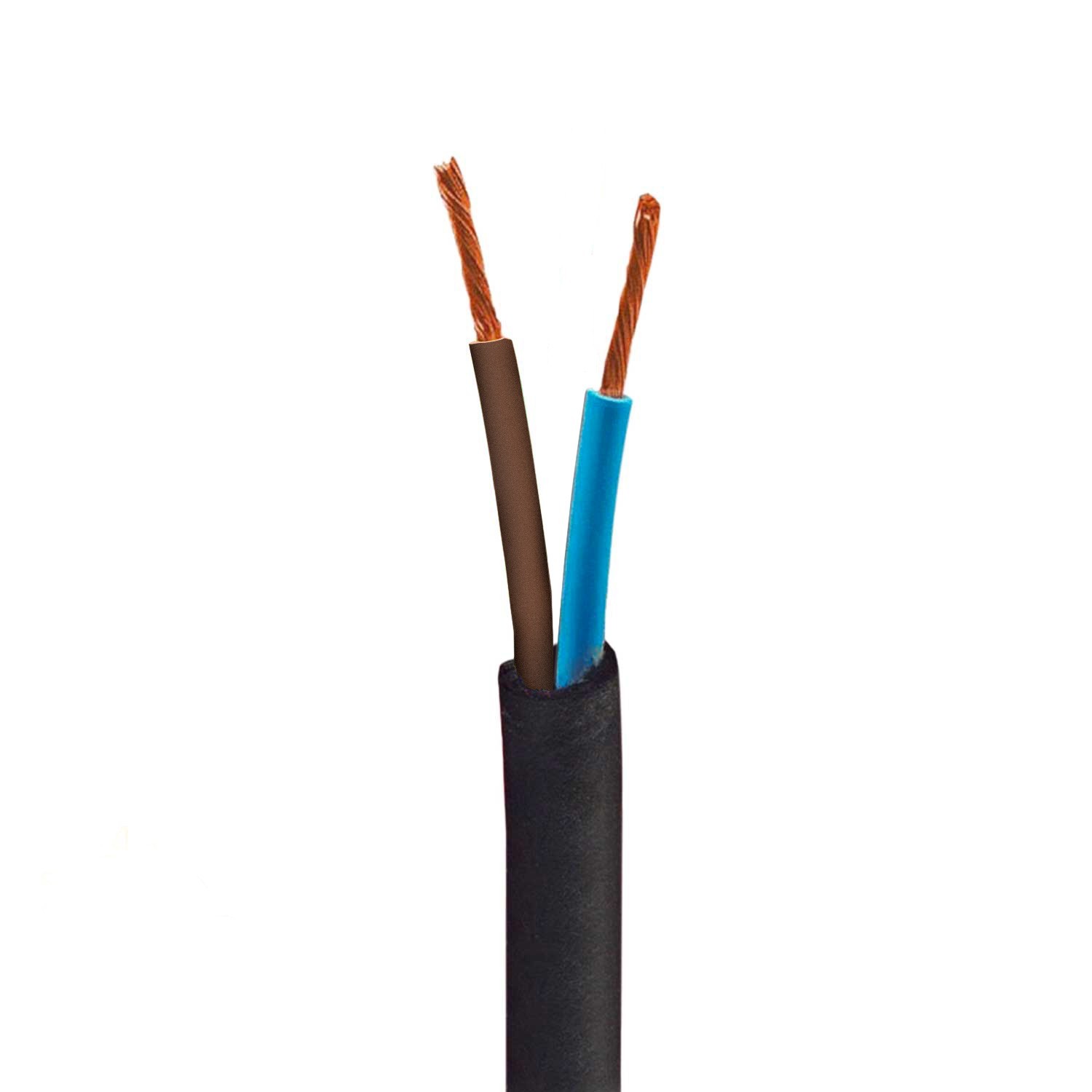 Cable eléctrico exterior redondo resistente a los rayos UV revestido en tejido Turquesa zig-zag SZ11 - compatible con Eiva IP65