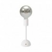 Cabless02 lámpara portátil recargable con bombilla globo media esfera plateada